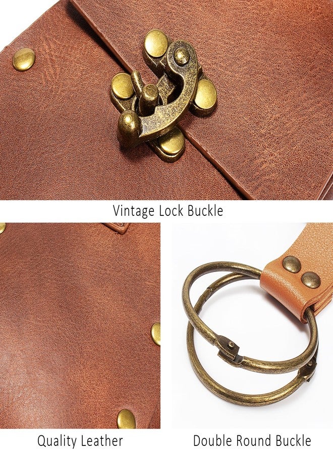 SUMGOGO Belt Pouch Waist Bag Fanny Pack Steampunk Phone Holder Medieval Bag Leather Belt Renaissance Cosplay Costume Accessories (1-Brown) - Image 5